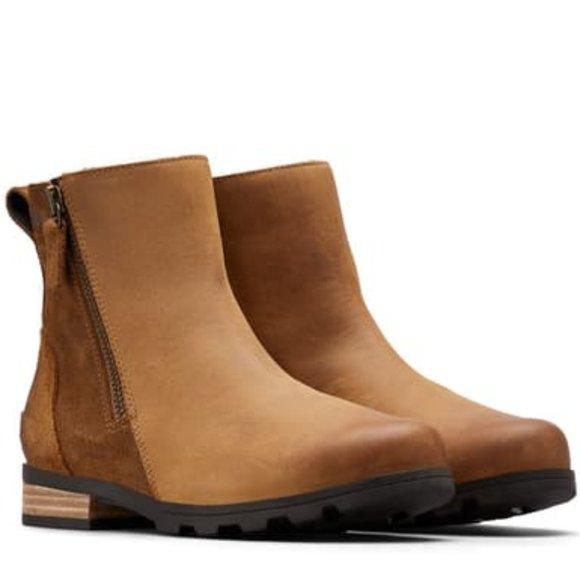 sorel emelie waterproof leather bootie